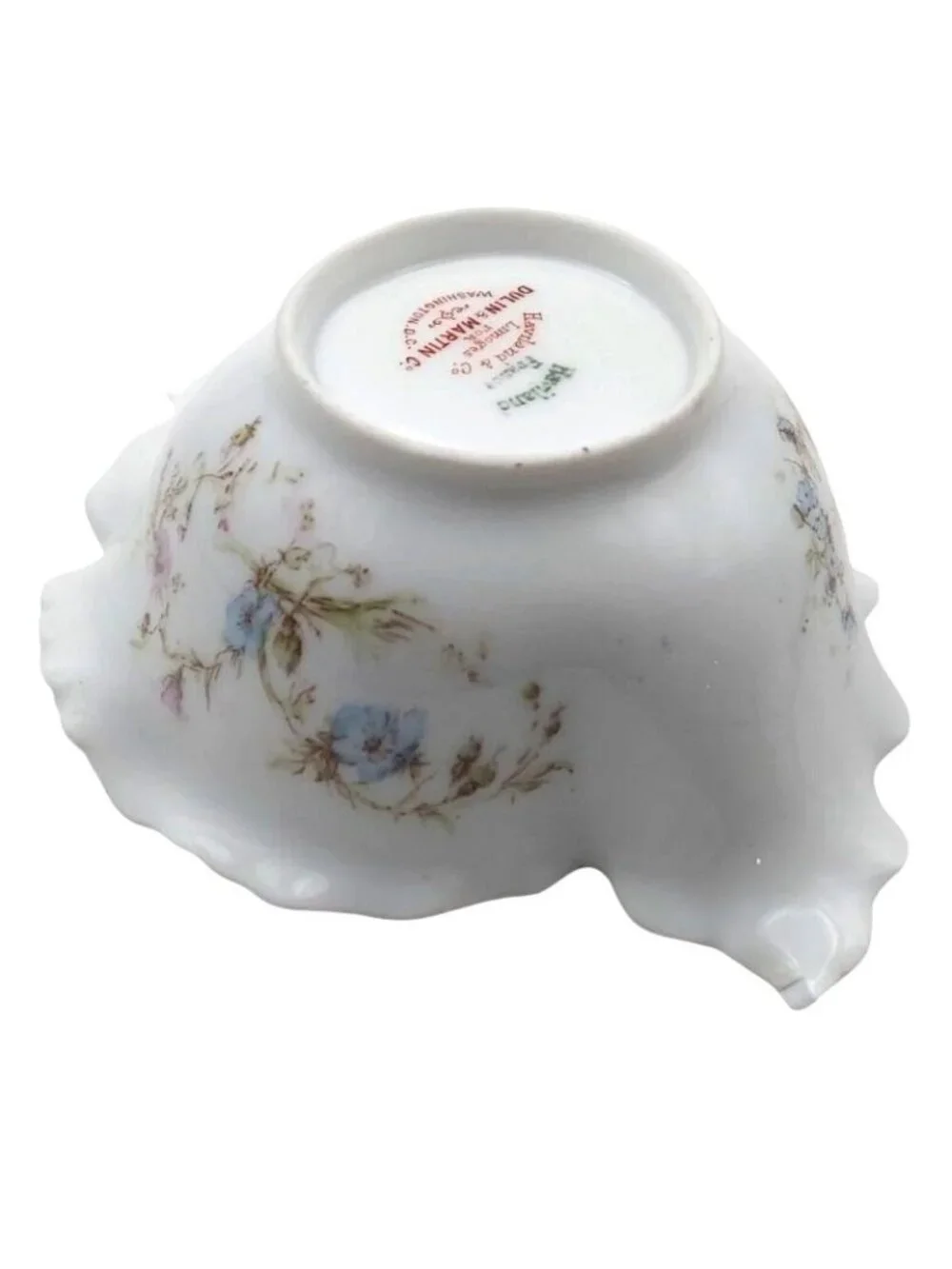 Antique Haviland Porcelain Floral Gravy Boat with Underplate Set Limoges France